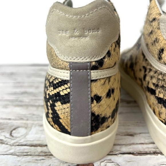 Rag and Bone RB Army High Black White Snake Skin Italian Leather Sz 39 / 9 - Picture 5 of 9